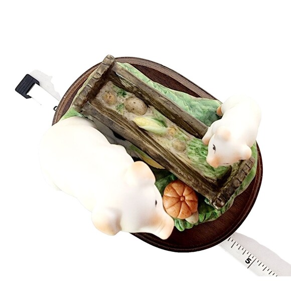 Lefton Figurine Trinket Pig Piglet Farmhouse Farm Mother Knows Best Vtg w/ Base - Picture 9 of 11